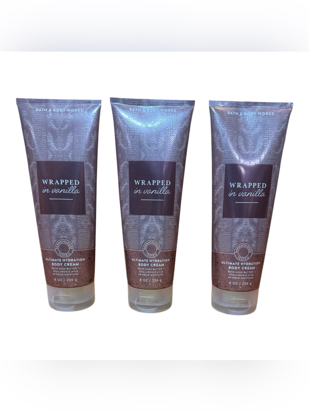 Bath & Body Works Wrapped in Vanilla Body Cream 8 oz Lot of 3 NEW